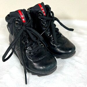 Prada Toddler Black Zippered Boots - Size 24 .  Preloved - excellent condition!